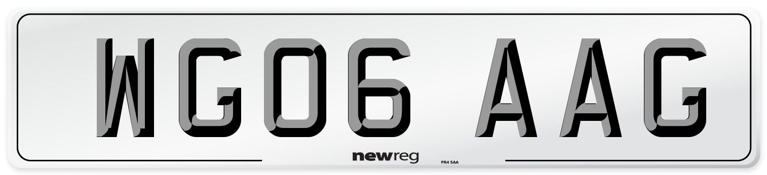 WG06 AAG Number Plate from New Reg